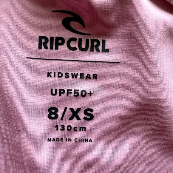 Rip Curl Girls Rash Guard UPF 50 Size 8 XS Long Sleeve Surf Swim Shirt Pink - Picture 4 of 8